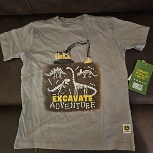 John Deere Gray Excavator Adventure Tee